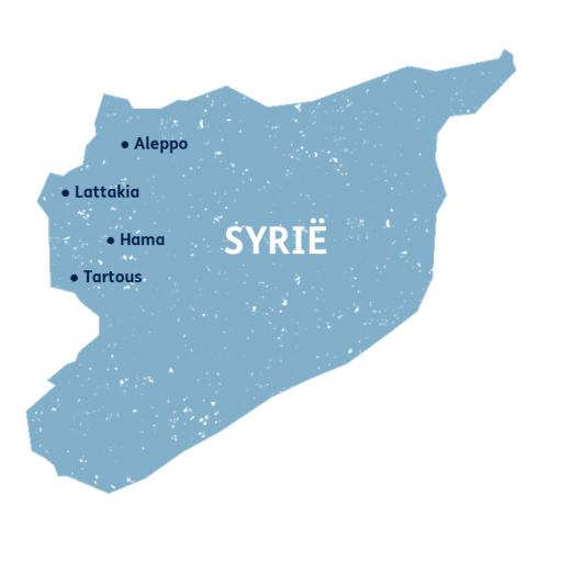 Plaatsen in Syrië waar Tearfund slachtoffers aardbeving helpt